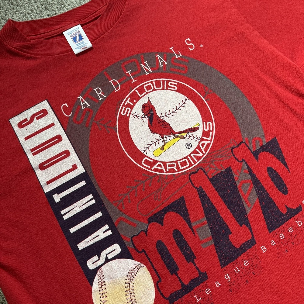 Vintage 1995‎ St Louis Cardinals T-Shirt Logo 7 Size Large USA Cotton